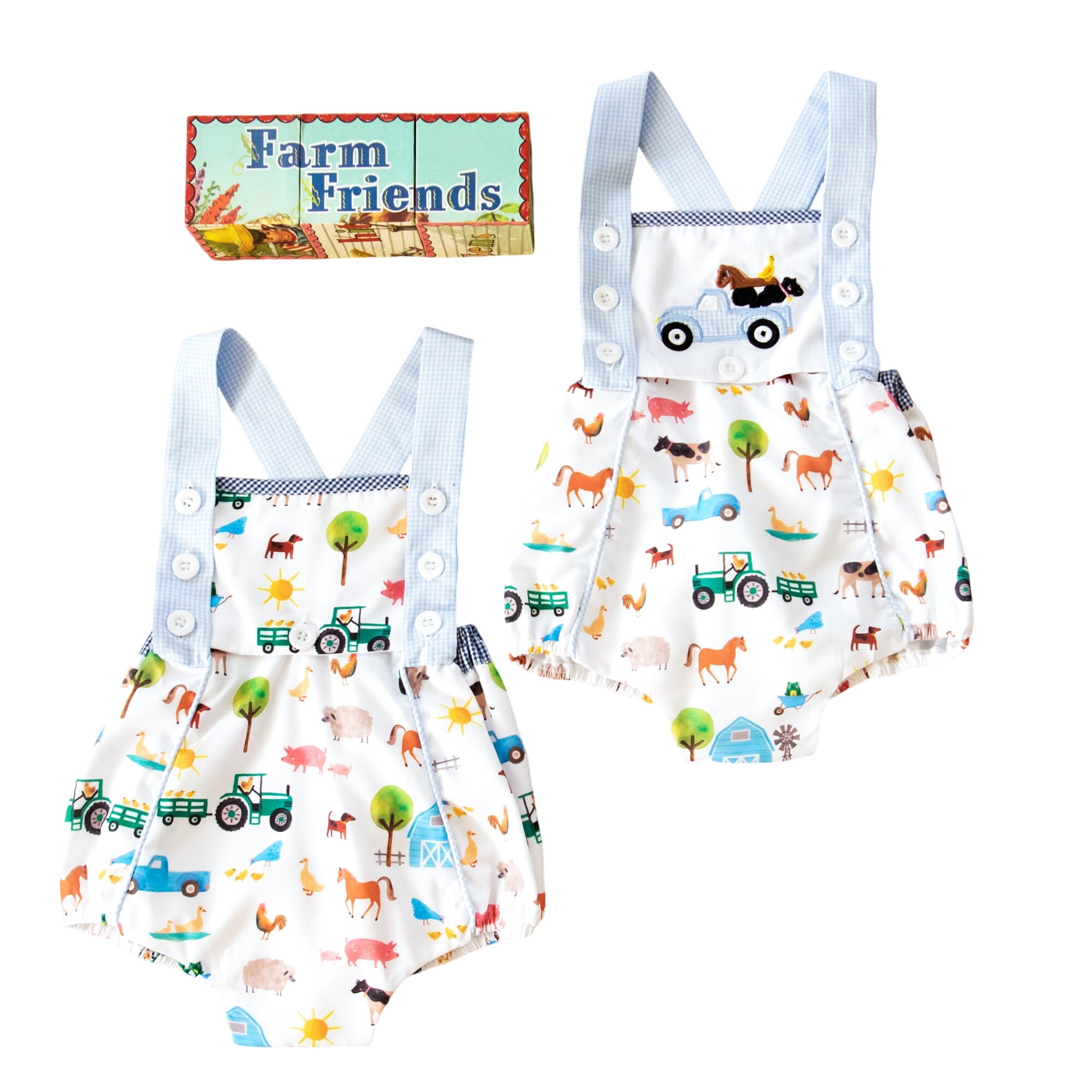 Reversible Farm Truck Sunsuit