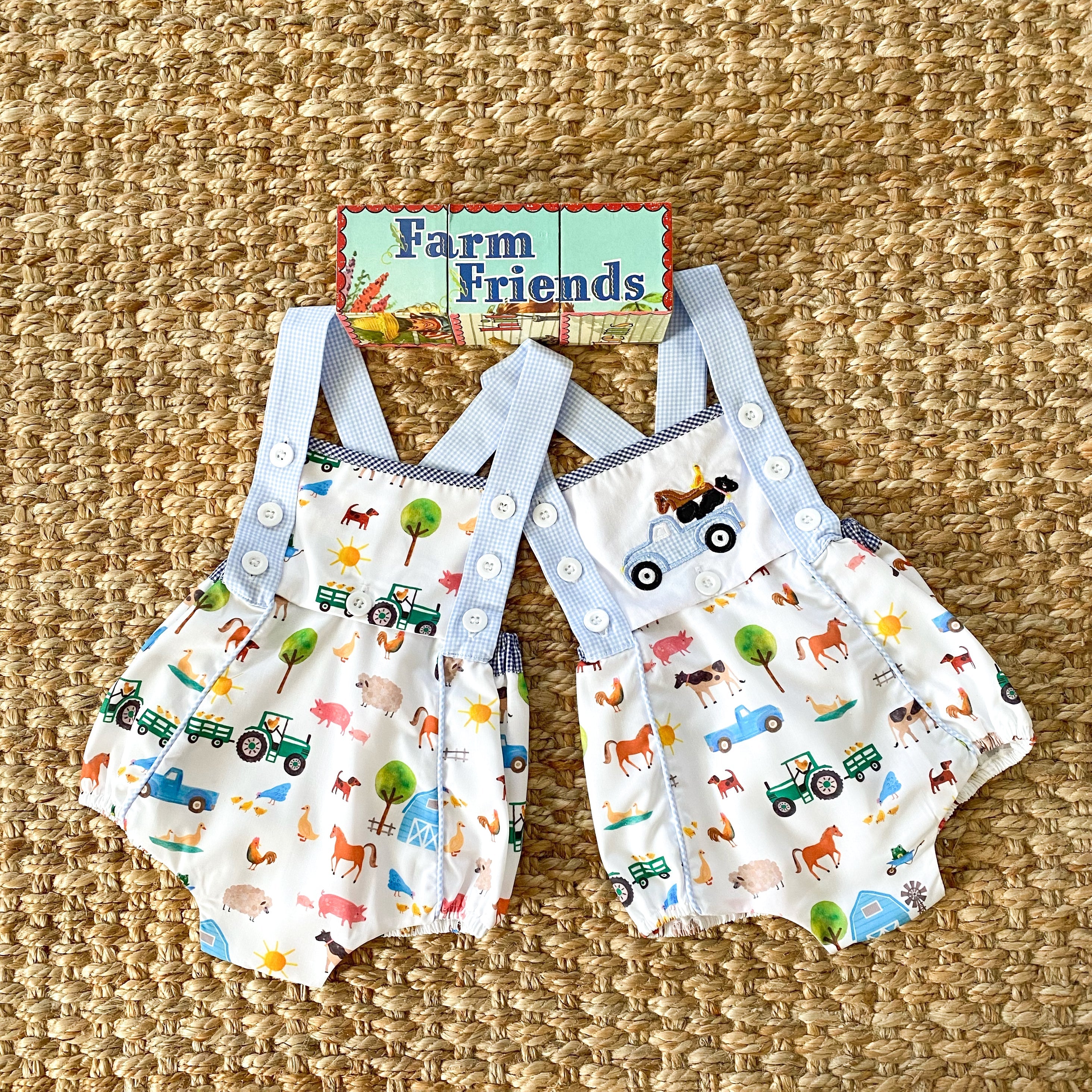 Reversible Farm Truck Sunsuit