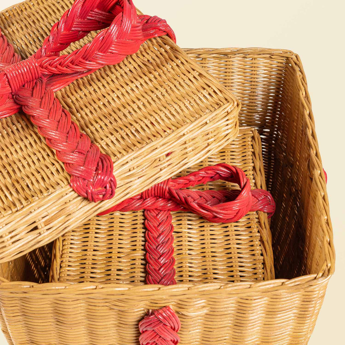 Rattan Storage Gift Boxes - Set Of 2