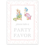 Peter Rabbit Pink Trellis Party Favor Sign
