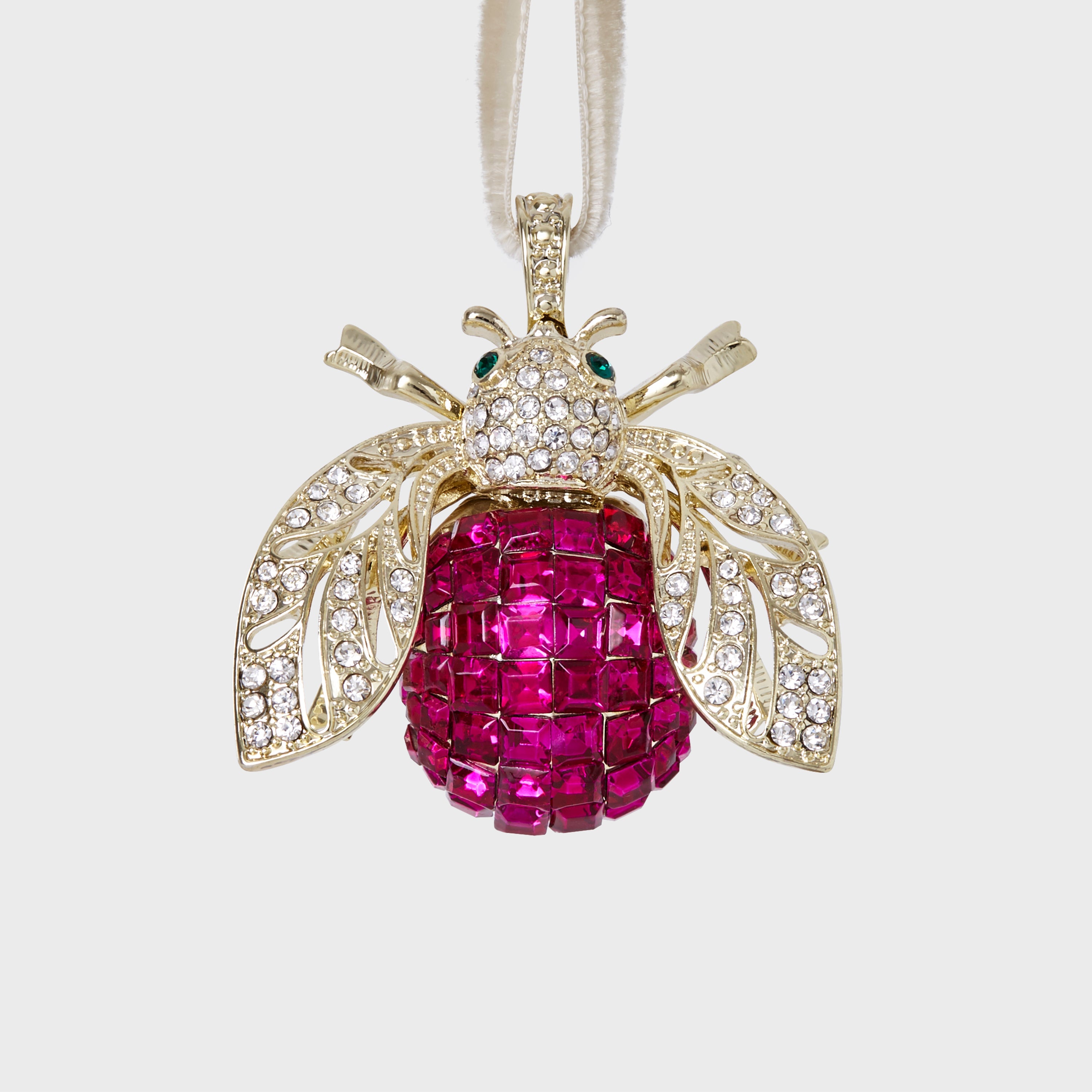 Sparkle Bee Hanging Ornament, Fuchsia