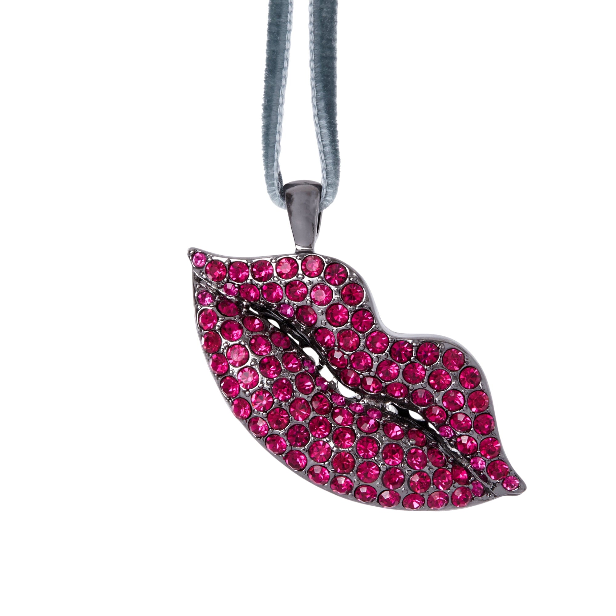 Sparkle Lips Hanging Ornament, Hot Pink