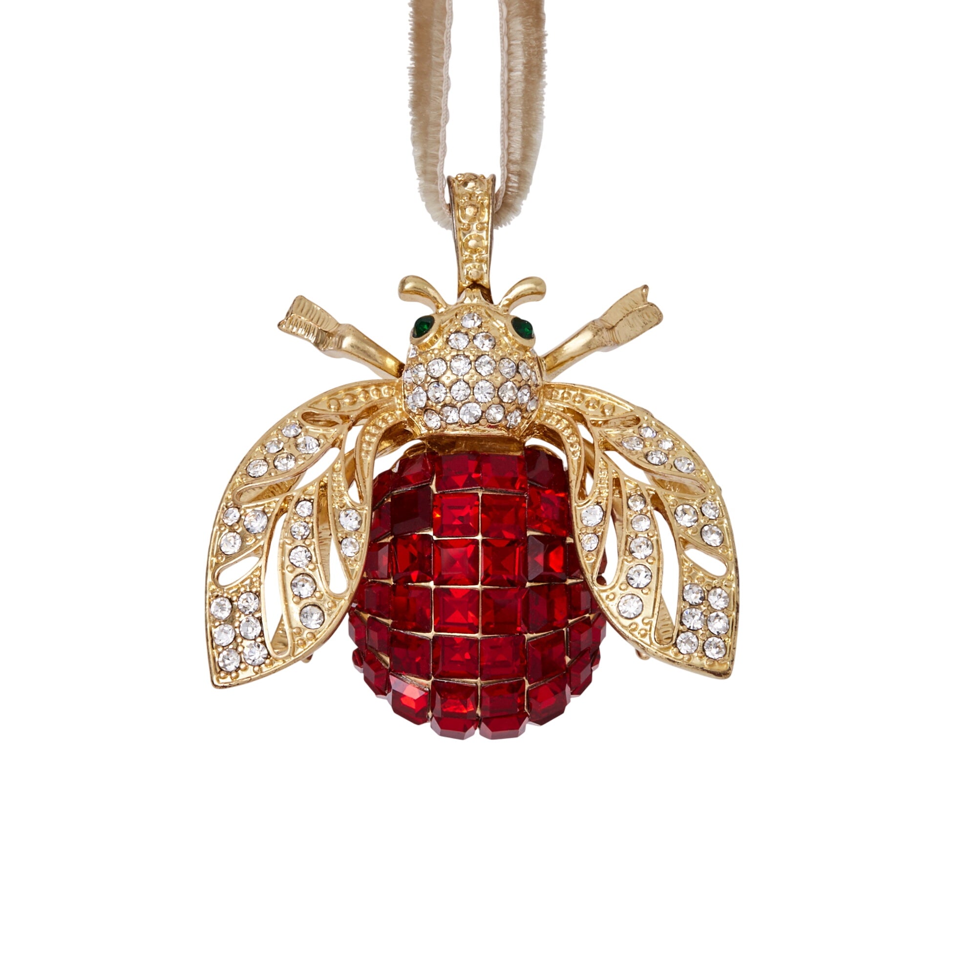 Sparkle Bee Hanging Ornament, Ruby