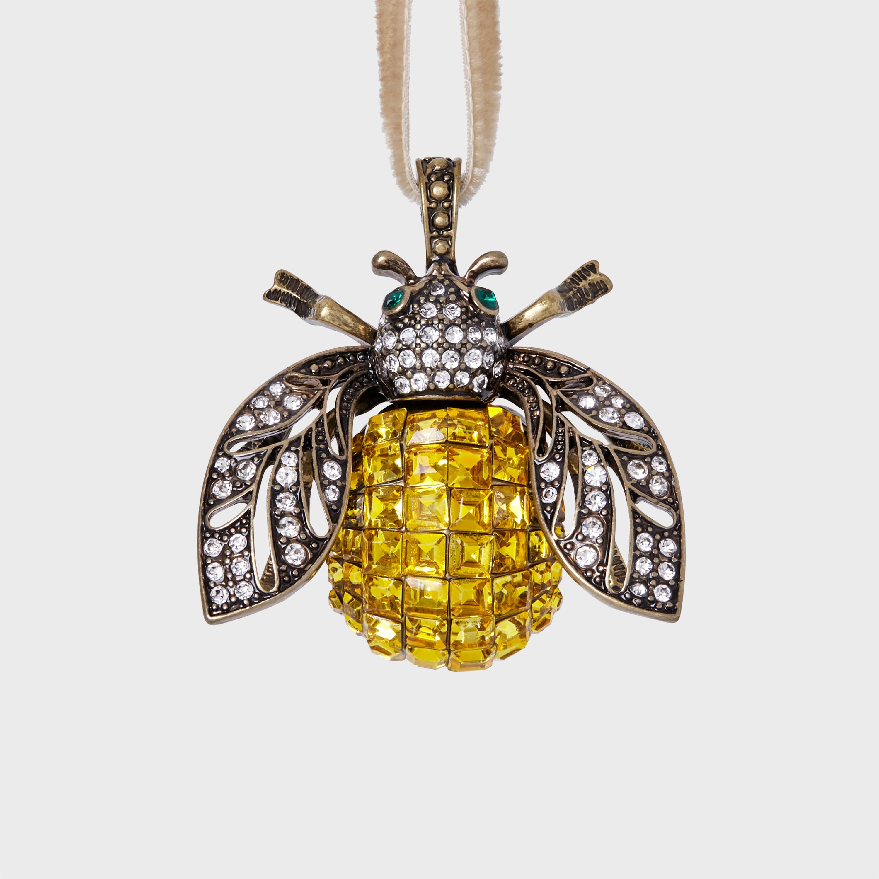 Sparkle Bee Hanging Ornament, Citrine