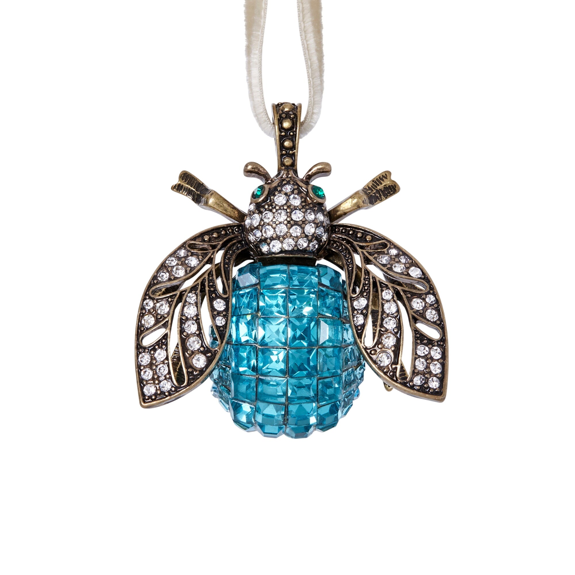 Sparkle Bee Hanging Ornament, Turquoise