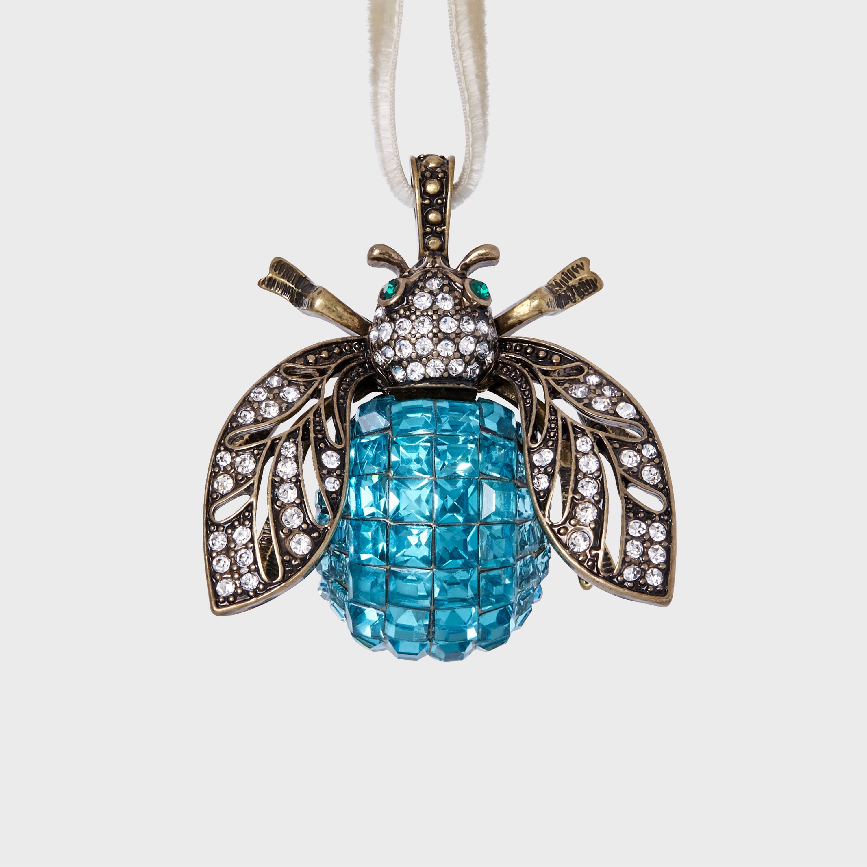 Sparkle Bee Hanging Ornament, Turquoise