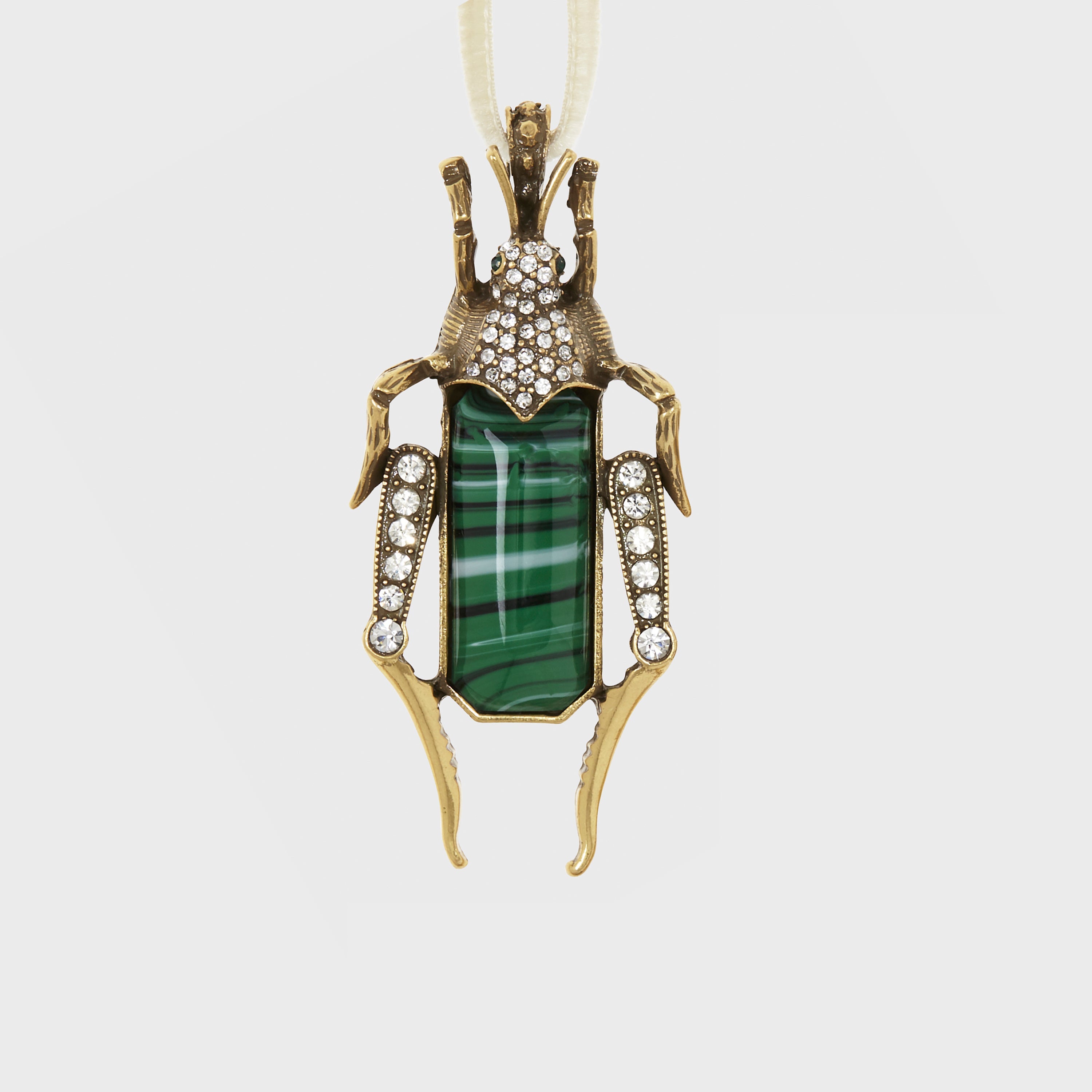 Jeweled Insect Hanging Ornaments, Ruby And Emerald