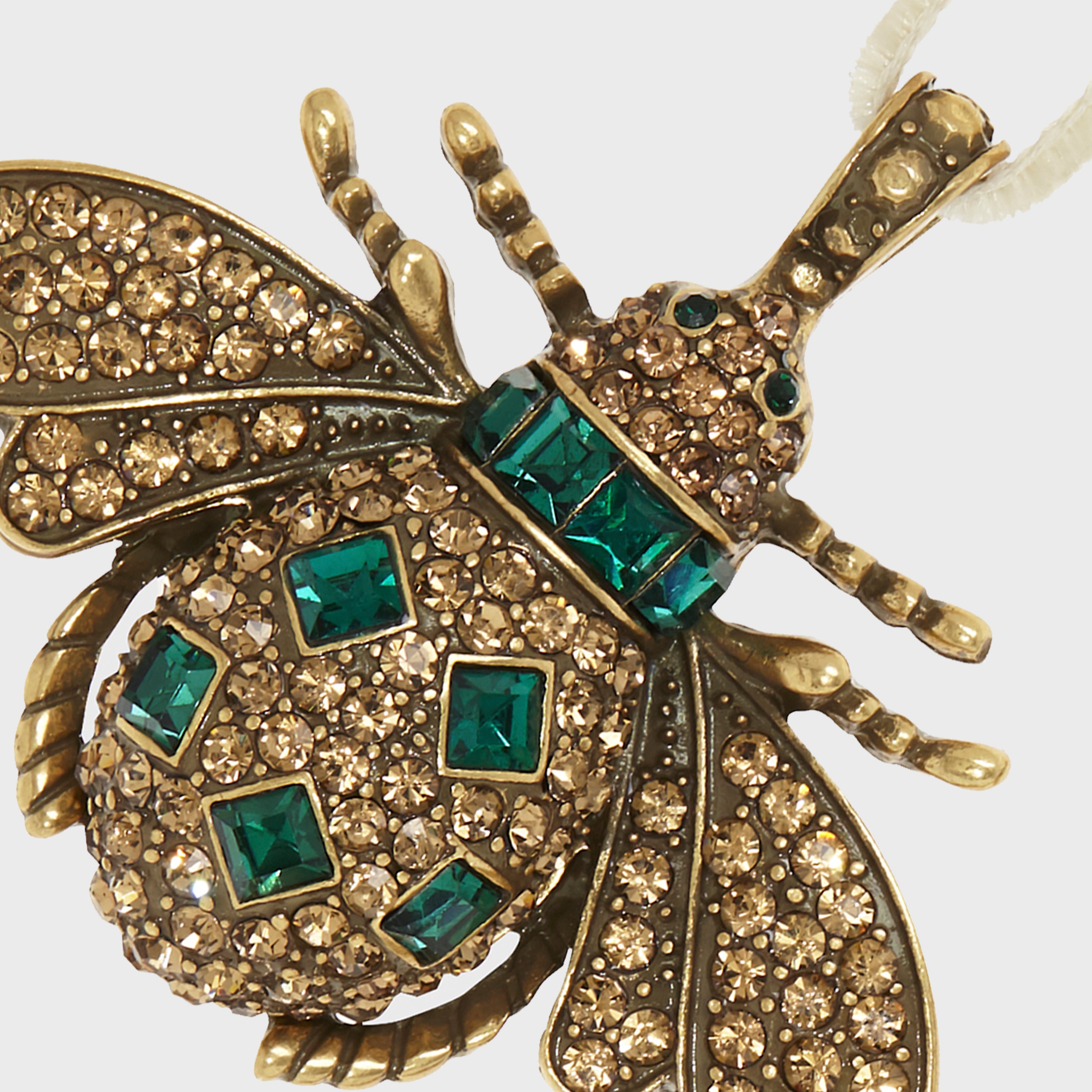 Jeweled Insect Hanging Ornaments, Ruby And Emerald