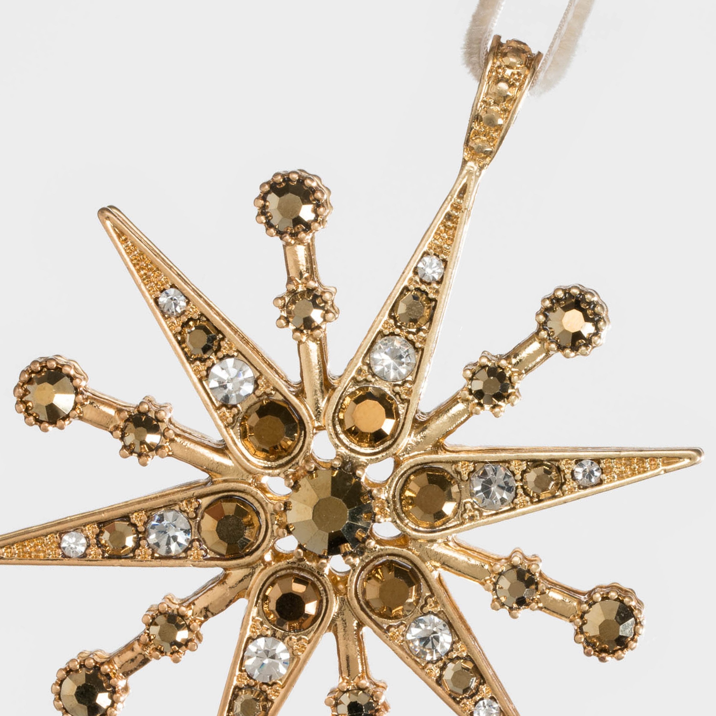 Deco Snowflake Hanging Ornament, Gold