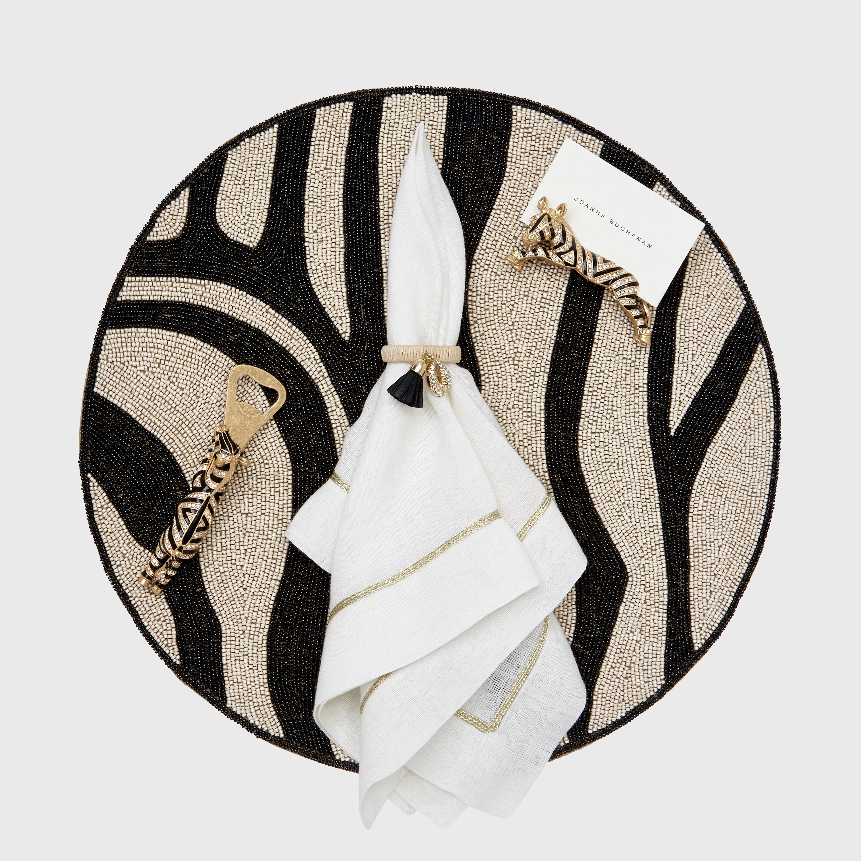 Zebra Placecard Holders, Set Of Two