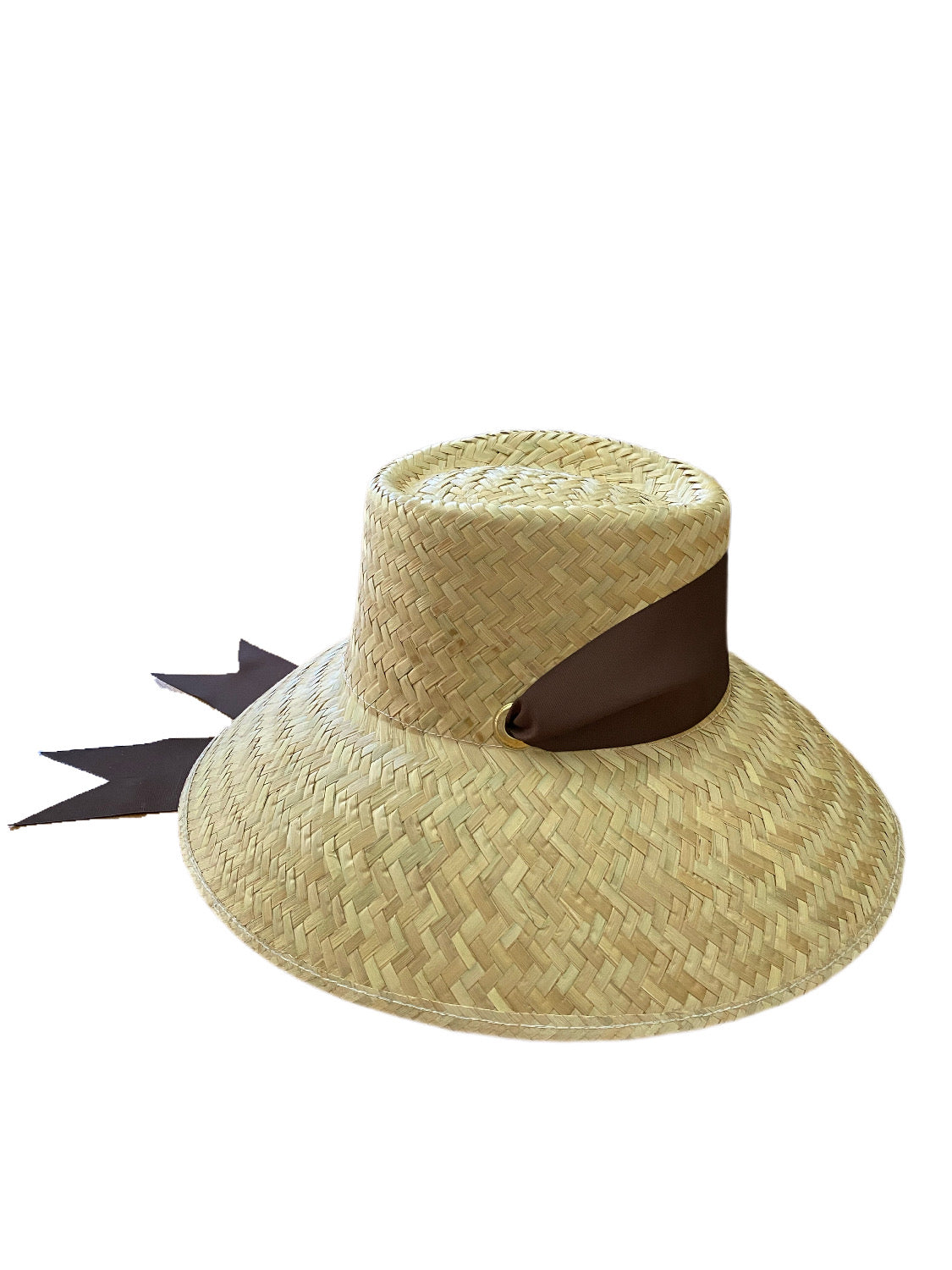 Amaryllis Sun Hat - Brown Wide & Short Grosgrain Ribbon