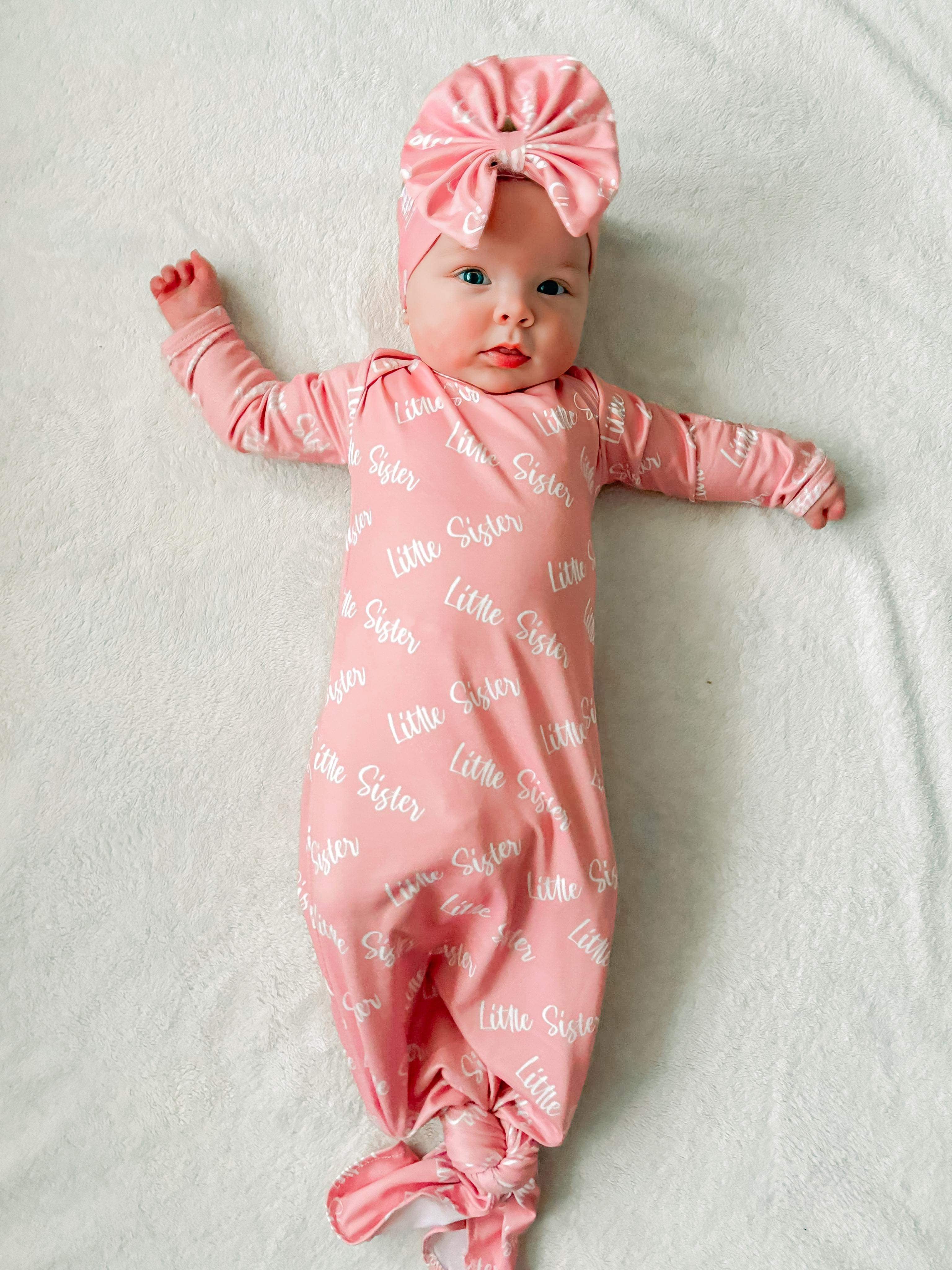 Little Sister Knotted Gown And Headband Set