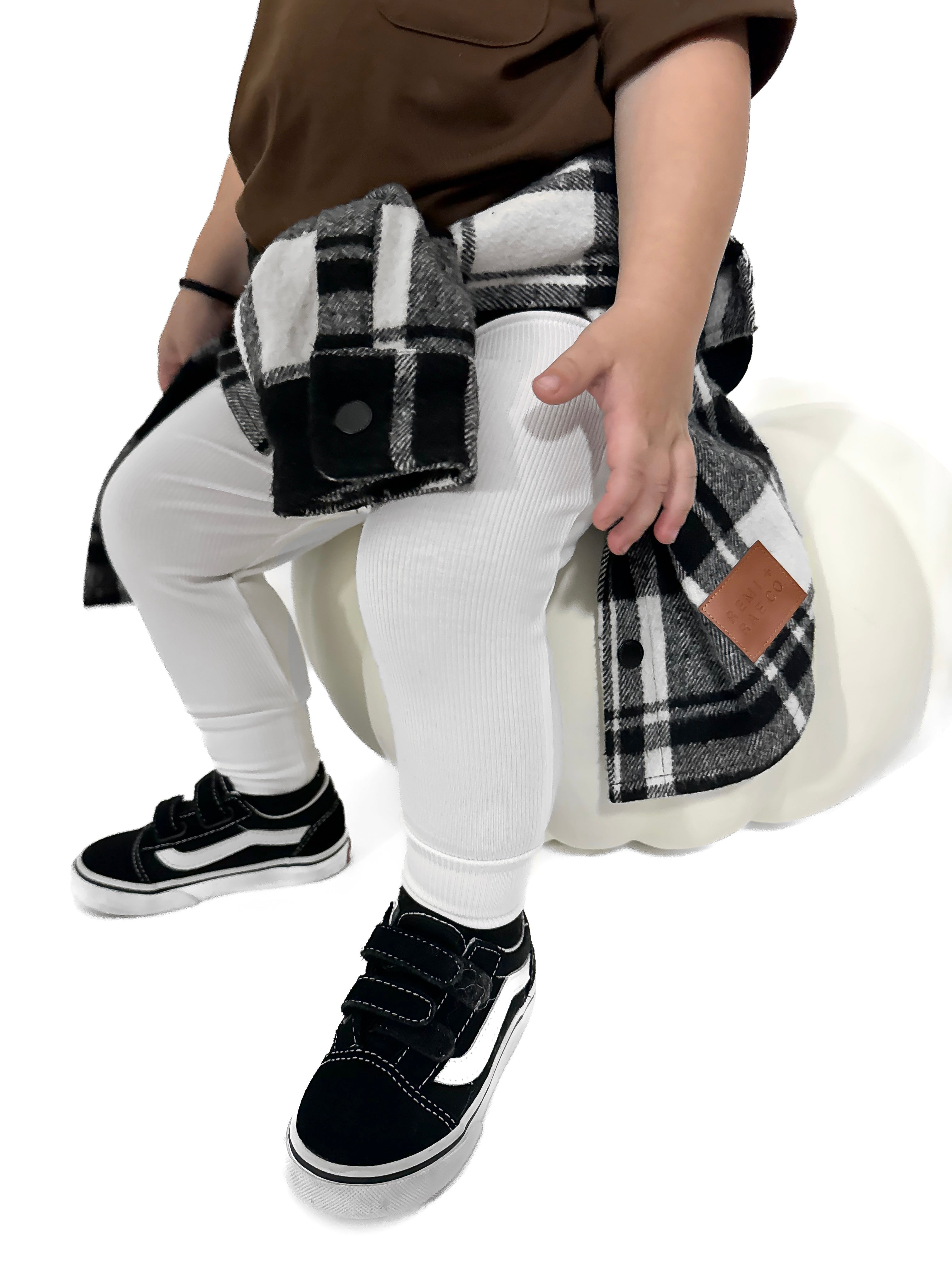 Bamboo Ribbed Leggings - White