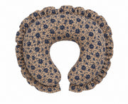 Blue Brown Rose Ruffle Nursing Pillow Cover