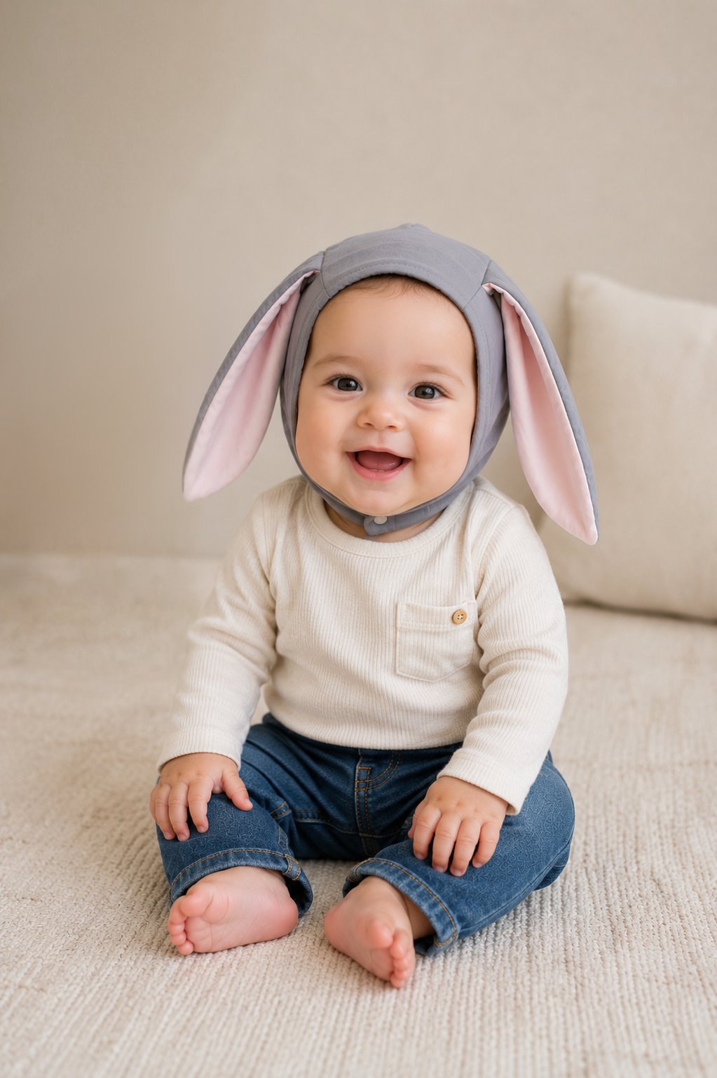 Gray Bunny Bonnet