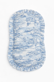 Blue Toile Ruffle Baby Lounger Cover (Ships June 8)