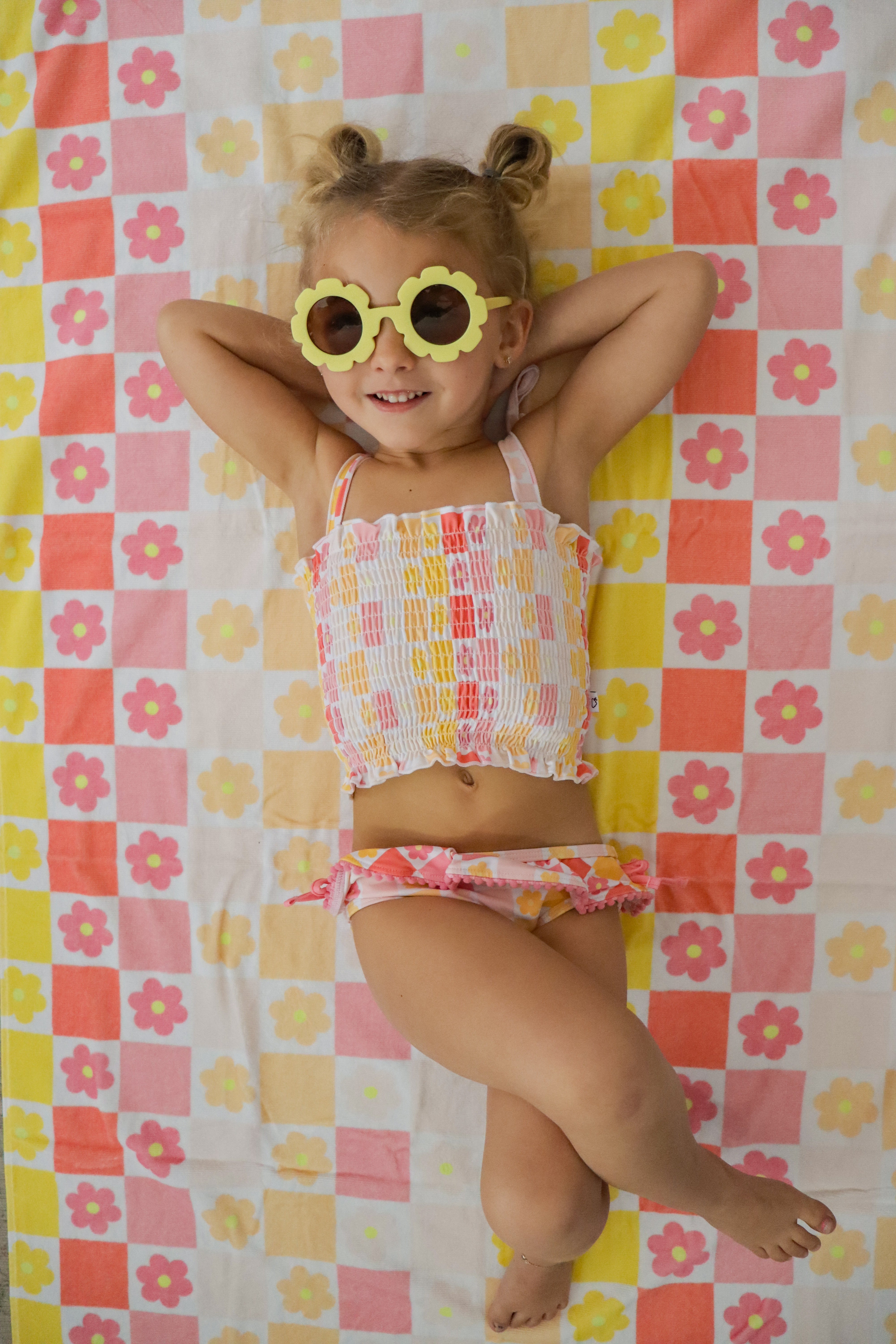 Summer Sunset Checkers Dream Towel