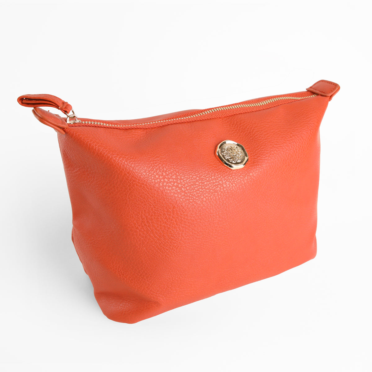 Tangerine Orange Large Cosmetic Bag