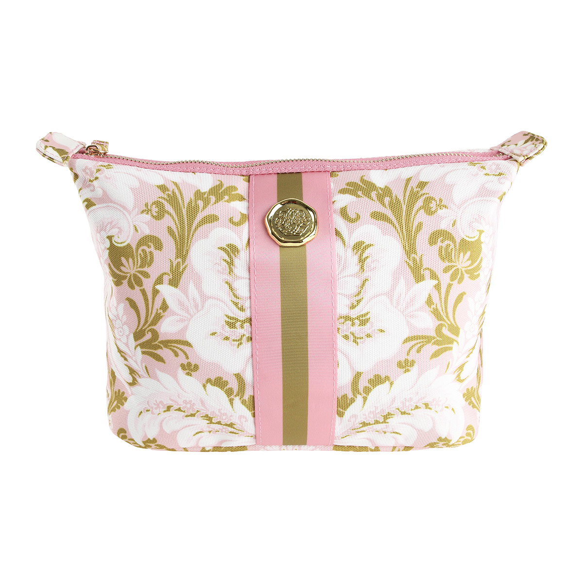 Pink Damask Large Cosmetic