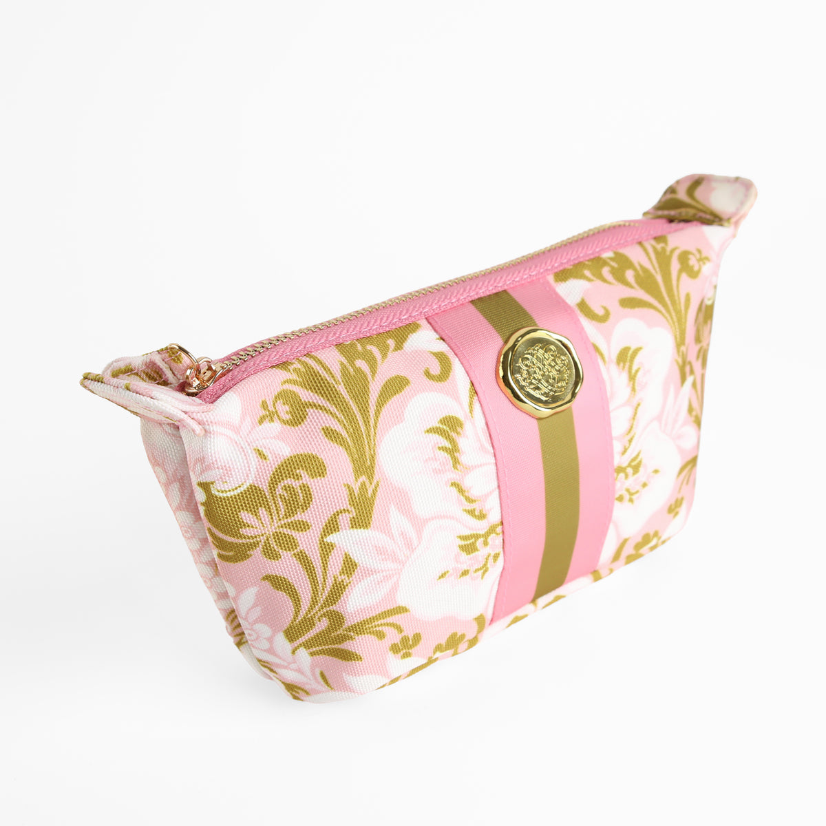 Pink Damask Small Cosmetic