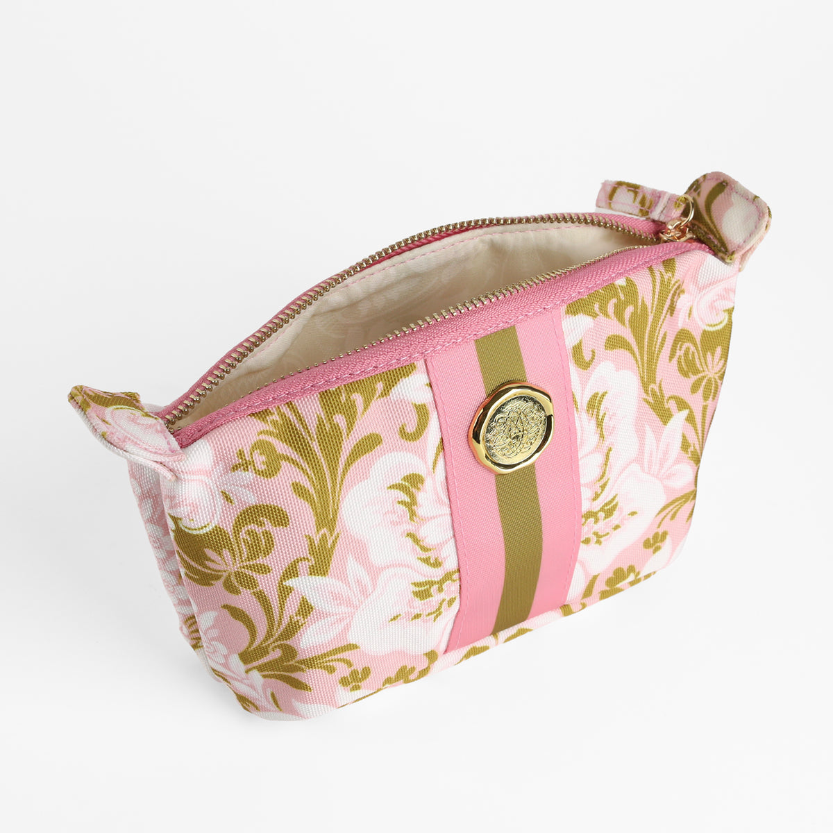 Pink Damask Small Cosmetic