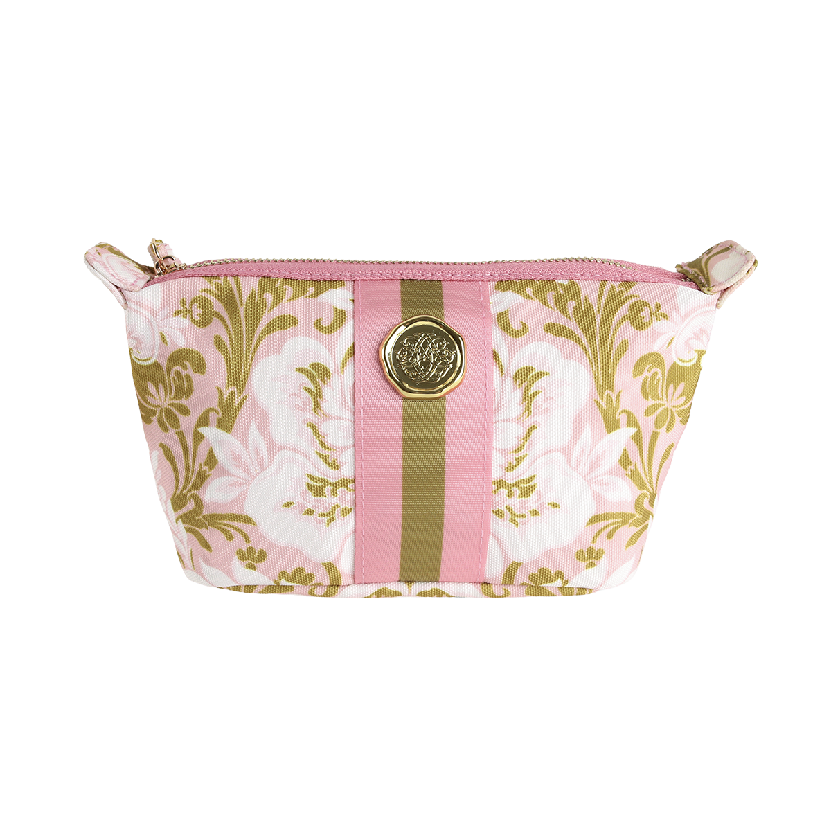 Pink Damask Small Cosmetic