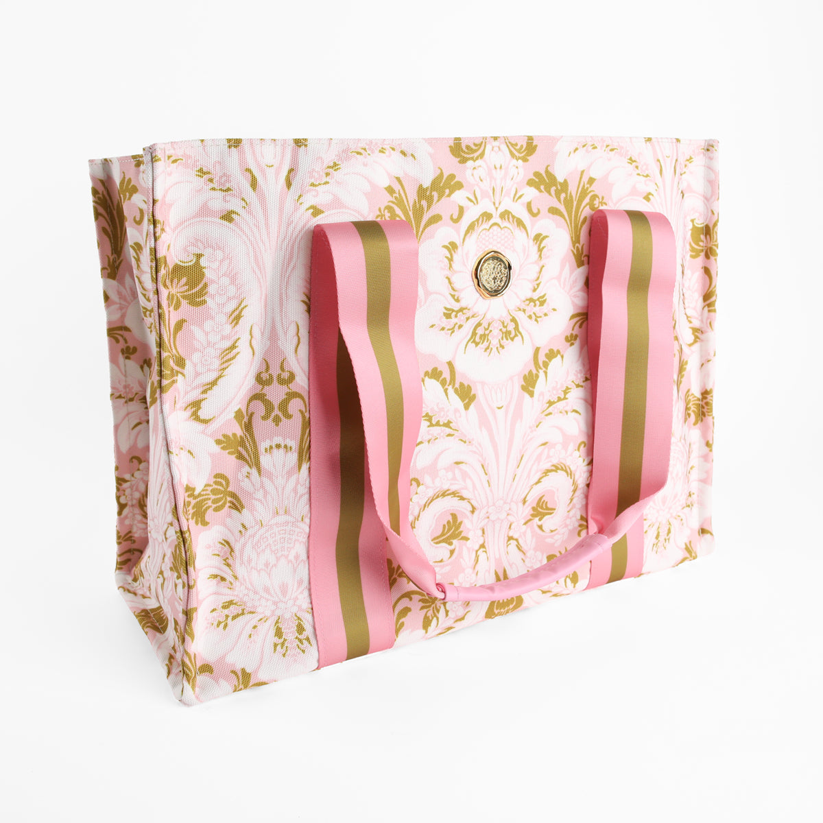 Pink Damask Tote Bag