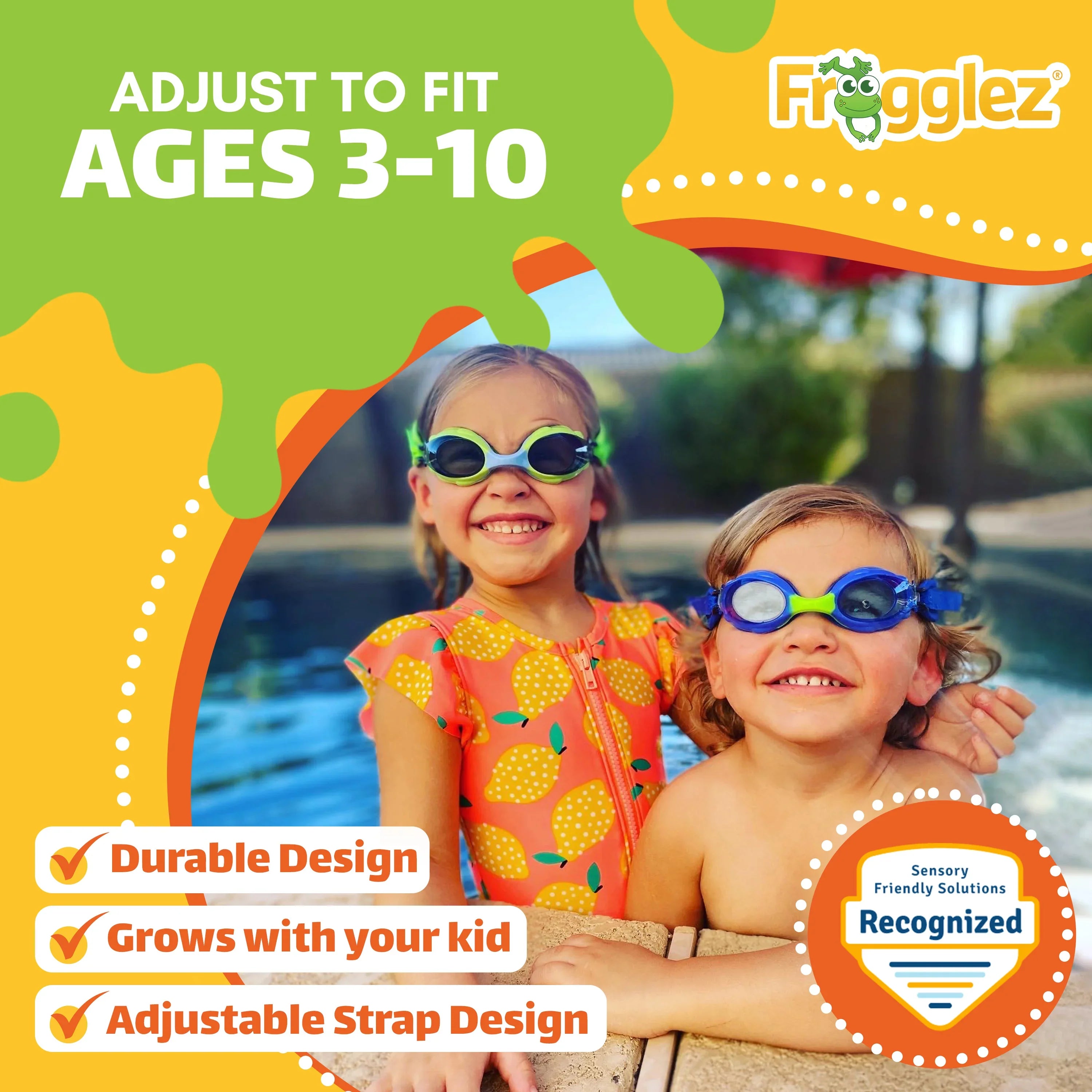 Green Frogz Kids Swim Goggles