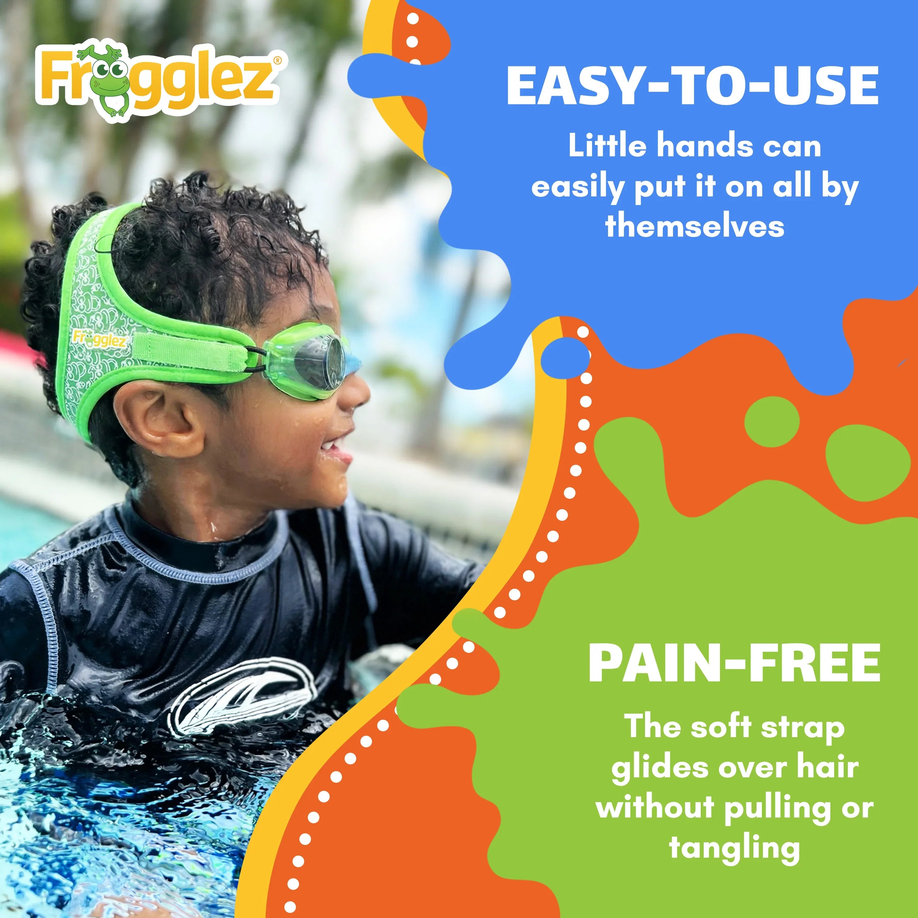 Green Frogz Kids Swim Goggles