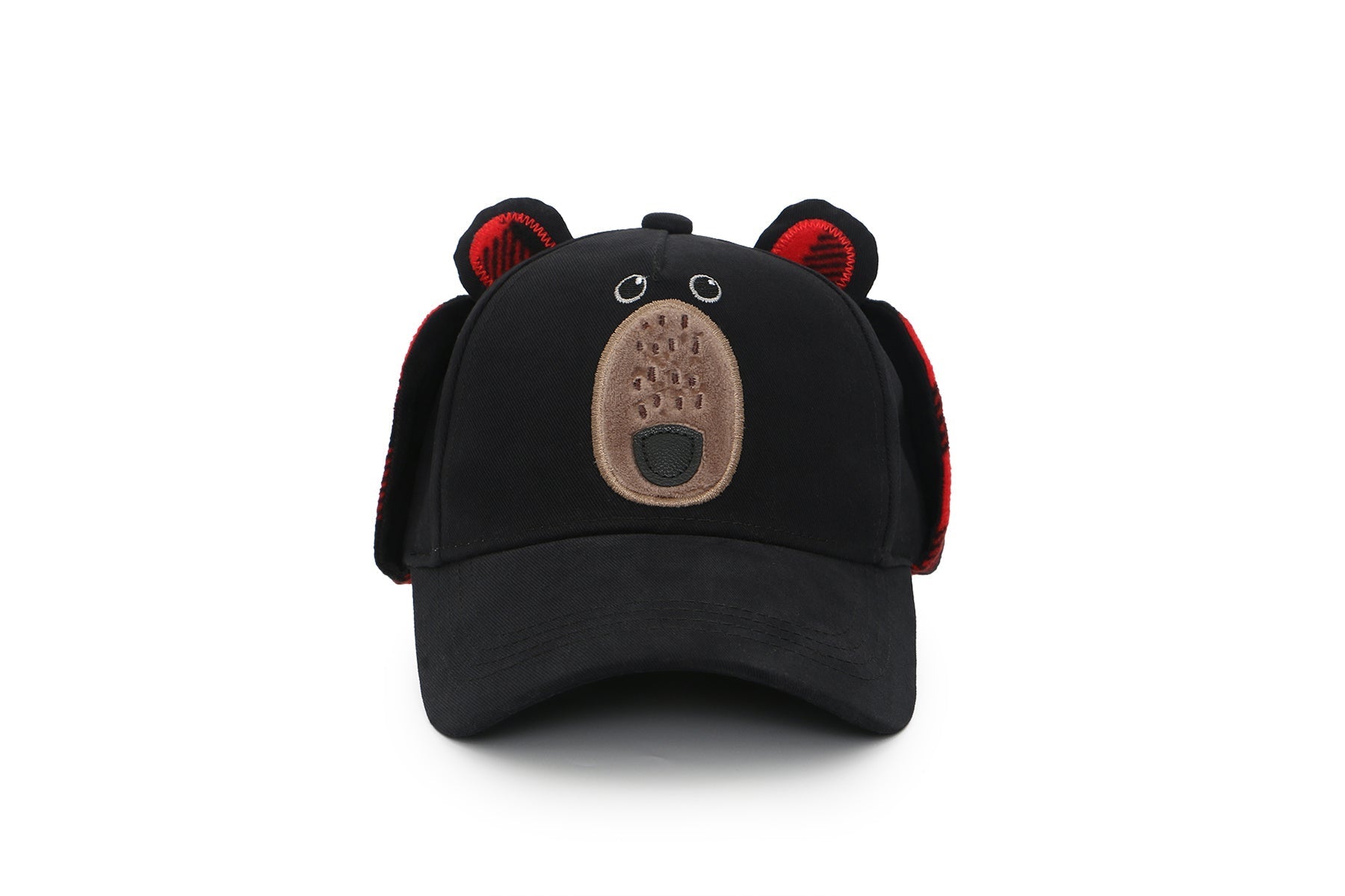 Toddler/kids 3d Winter Cap With Ear Flaps - Black Bear