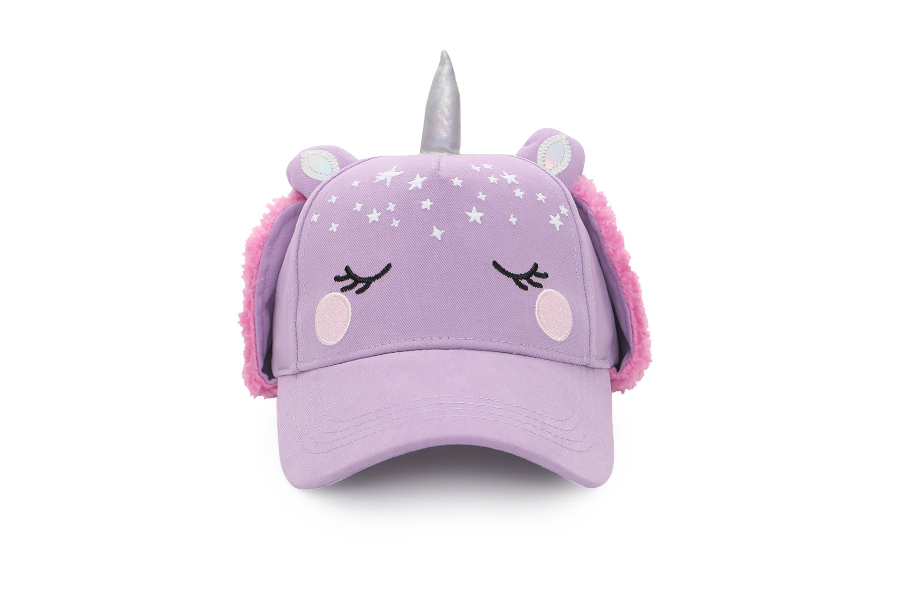 Toddler/kids 3d Winter Cap With Ear Flaps - Unicorn