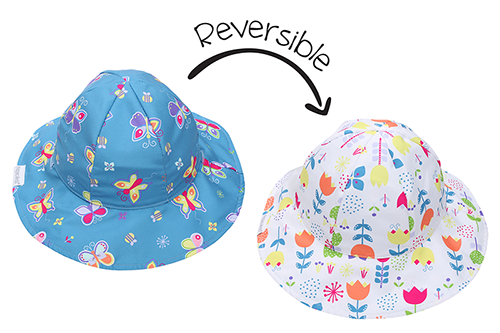 Baby/kids Reversible Patterned Sun Hat - Butterfly | Floral