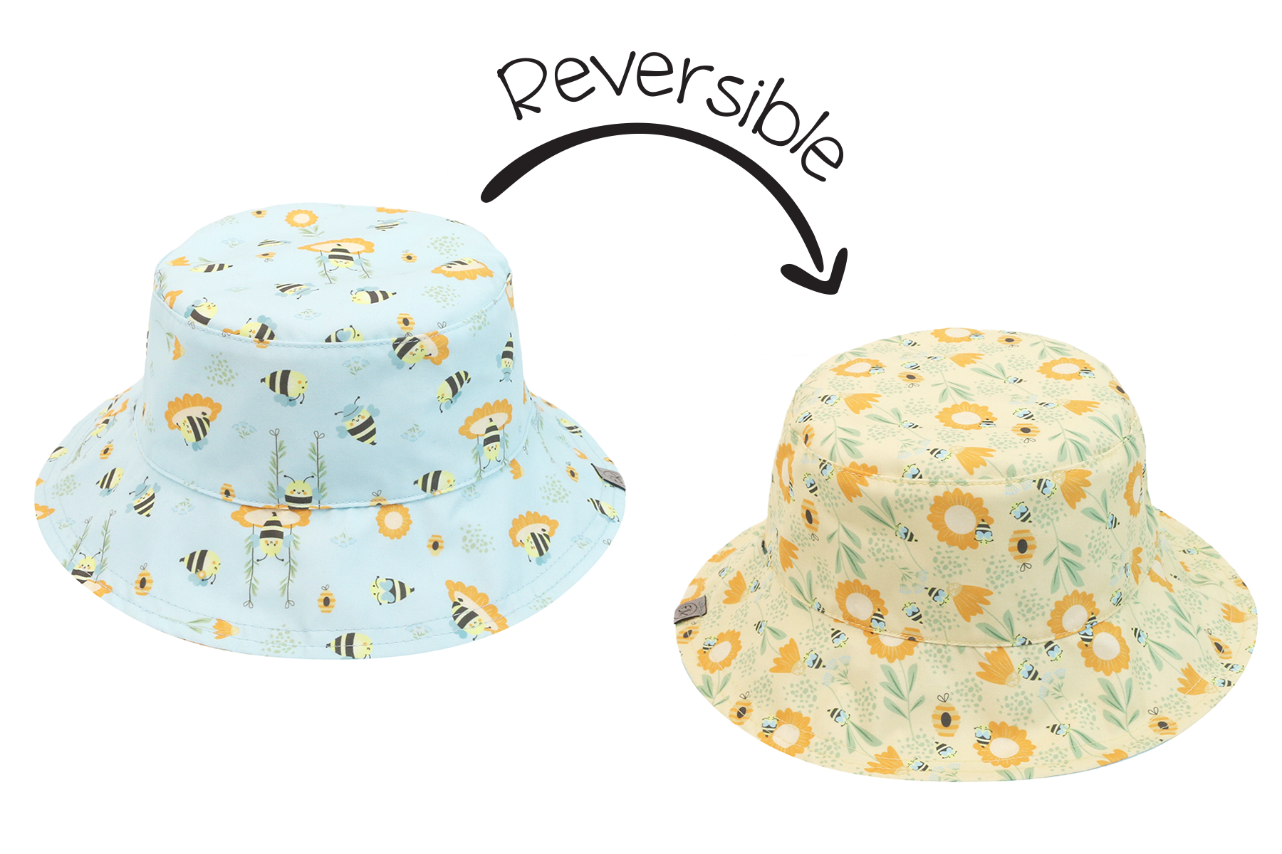 Baby/kids Reversible Patterned Sun Hat - Bees