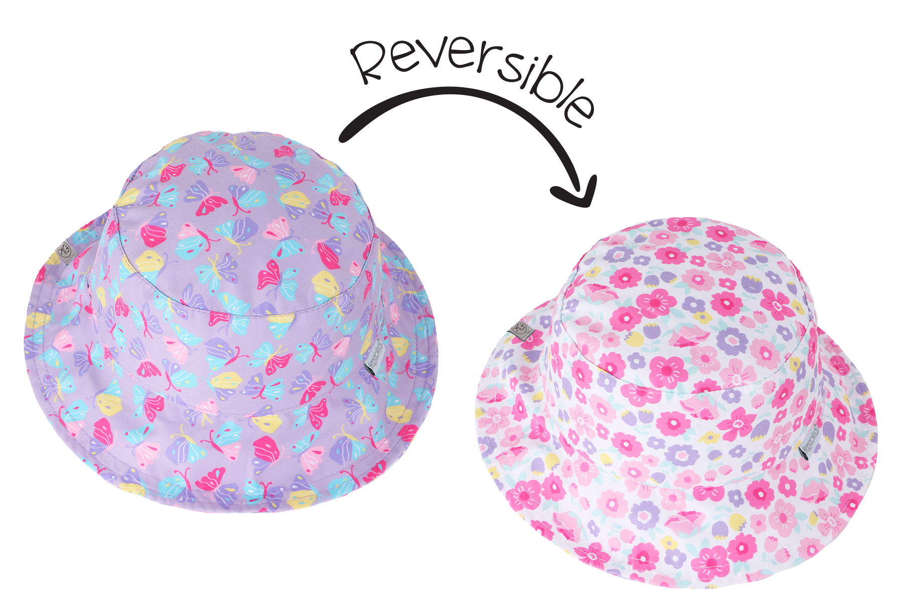 Baby/kids Reversible Patterned Sun Hat - Butterfly | Summer Floral