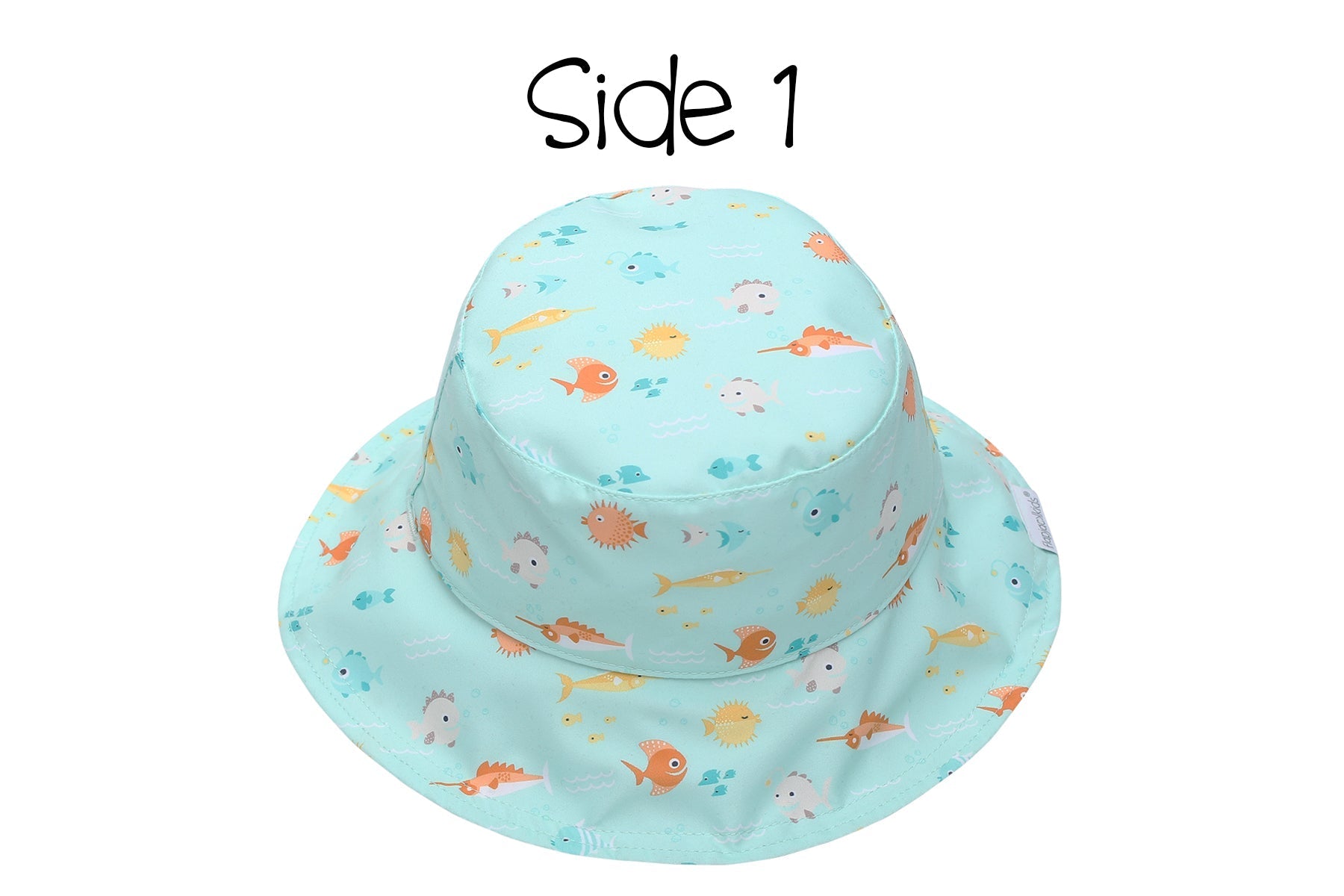 Baby/kids Reversible Patterned Sun Hat - Fish | Jellyfish