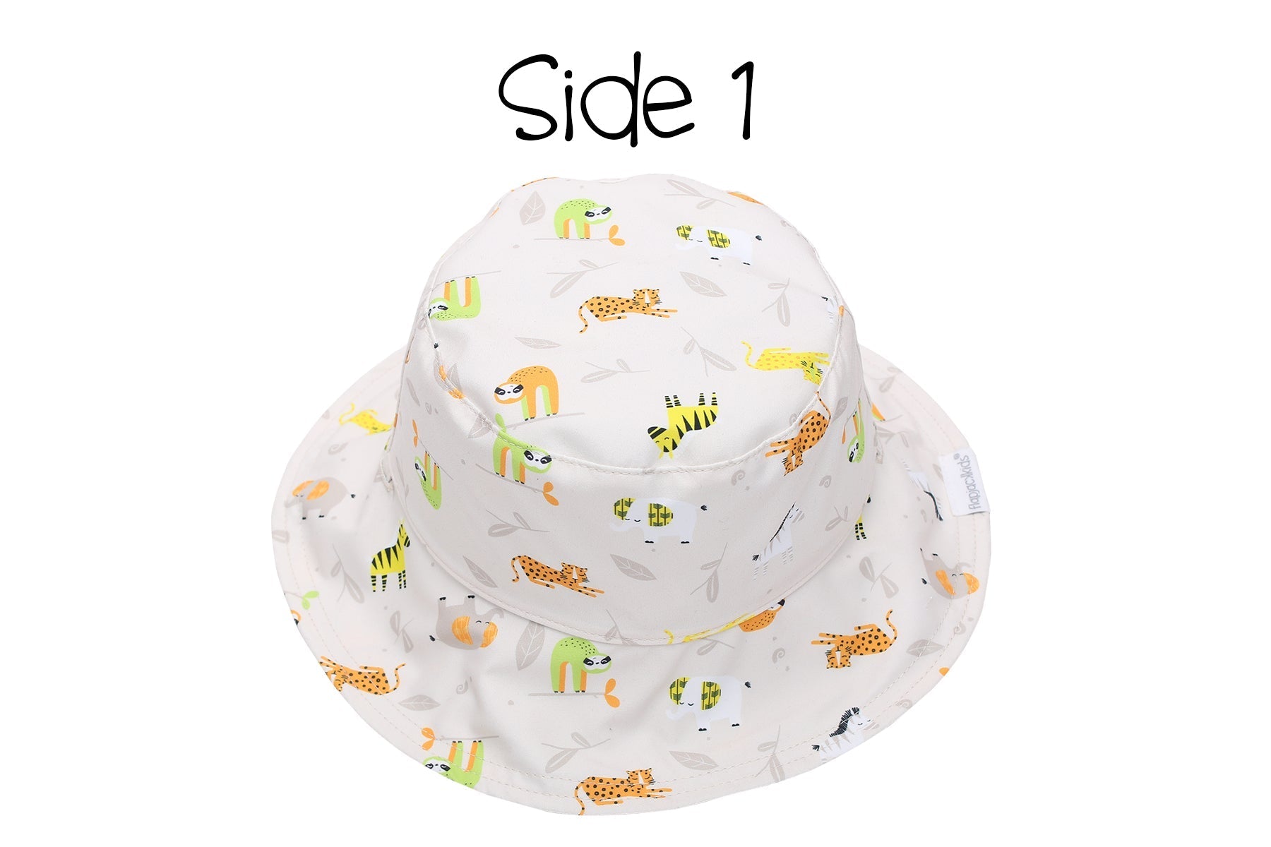 Baby/kids Reversible Patterned Sun Hat - Grey Zoo