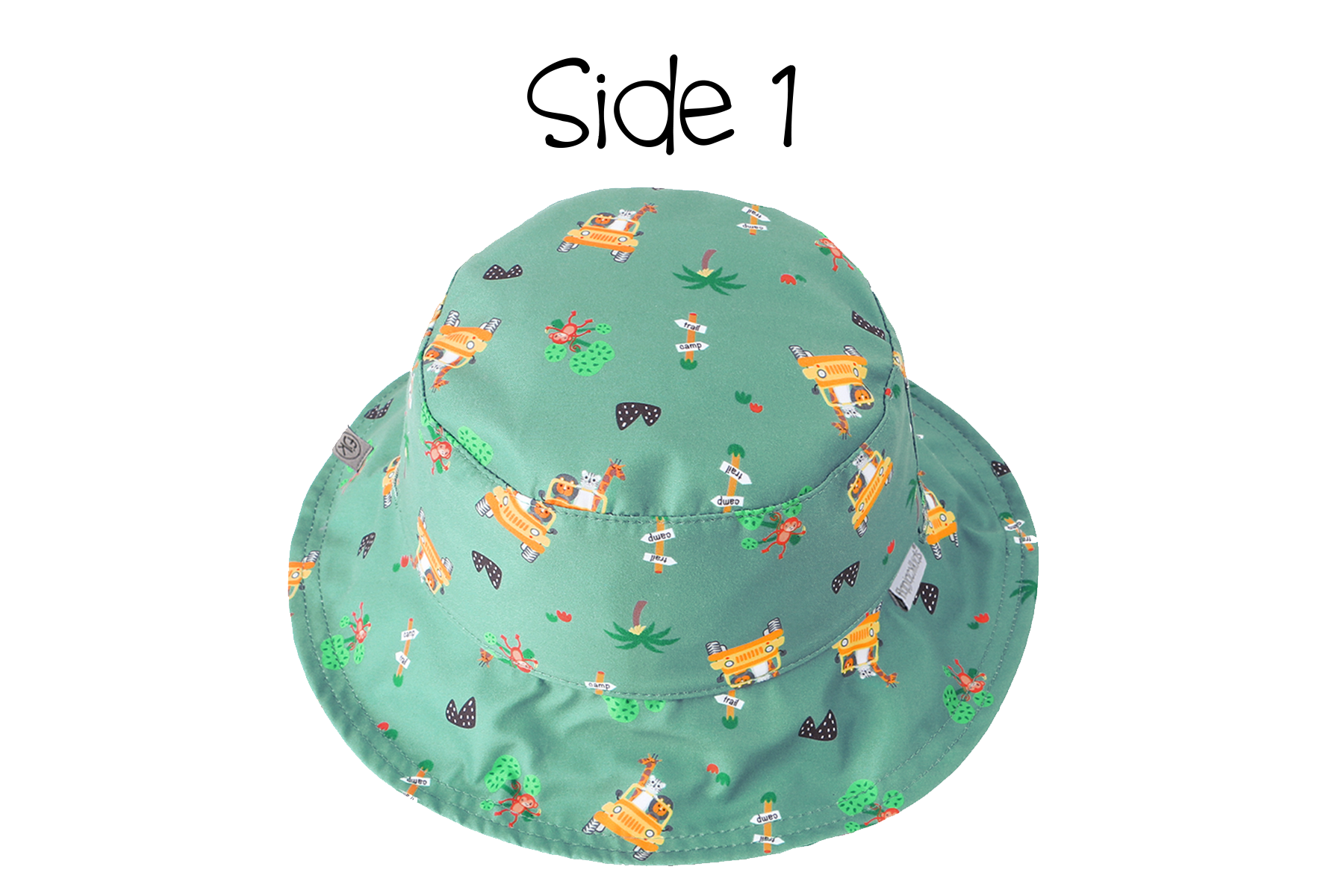 Baby/kids Reversible Patterned Sun Hat - Safari | Monkey