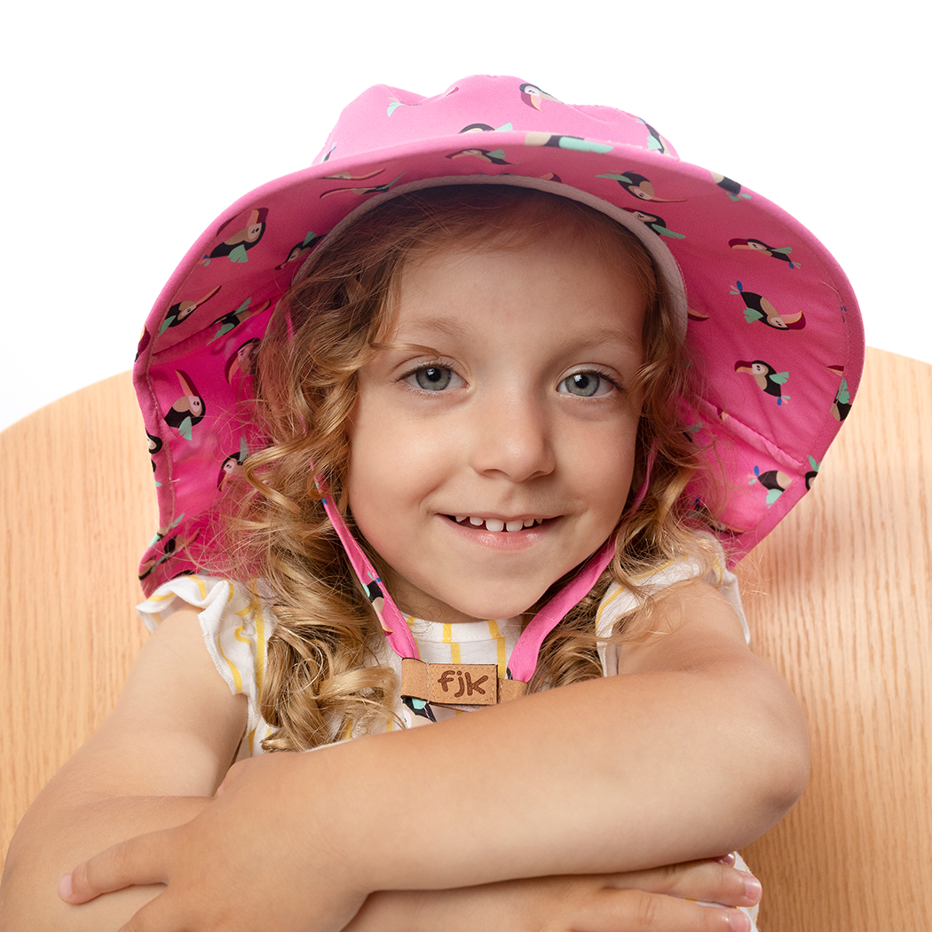Baby/kids Sun Hat With Neck Cape - Toucan