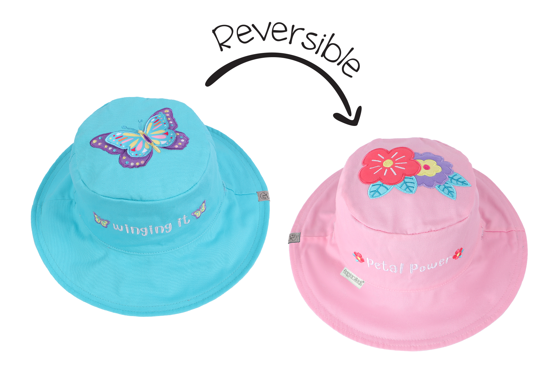 Baby/kids Reversible Sun Hat - Butterfly | Flower