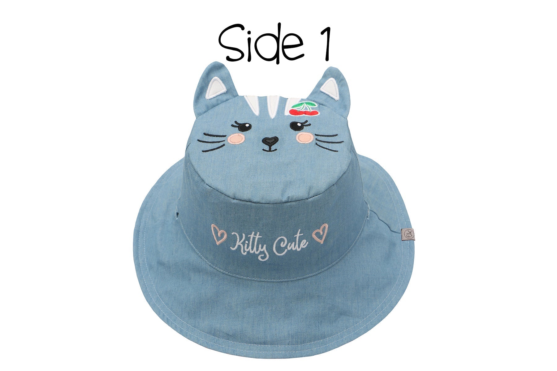 Baby/kids Reversible Sun Hat - Cat | Cherry