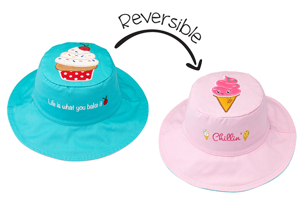 Baby/kids Reversible Sun Hat - Ice Cream | Cupcake