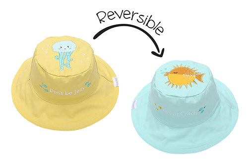 Baby/kids Reversible Sun Hat - Fish | Jellyfish