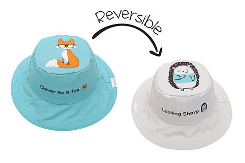 Baby/kids Reversible Sun Hat - Fox | Hedgehog