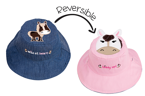 Baby/kids Reversible Sun Hat - Pony | Horse