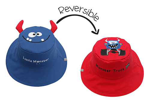 Baby/kids Reversible Sun Hat - Monster Car