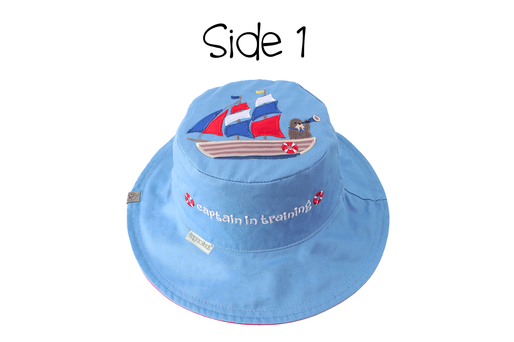 Baby/kids Reversible Sun Hat - Tall Ship | Lighthouse