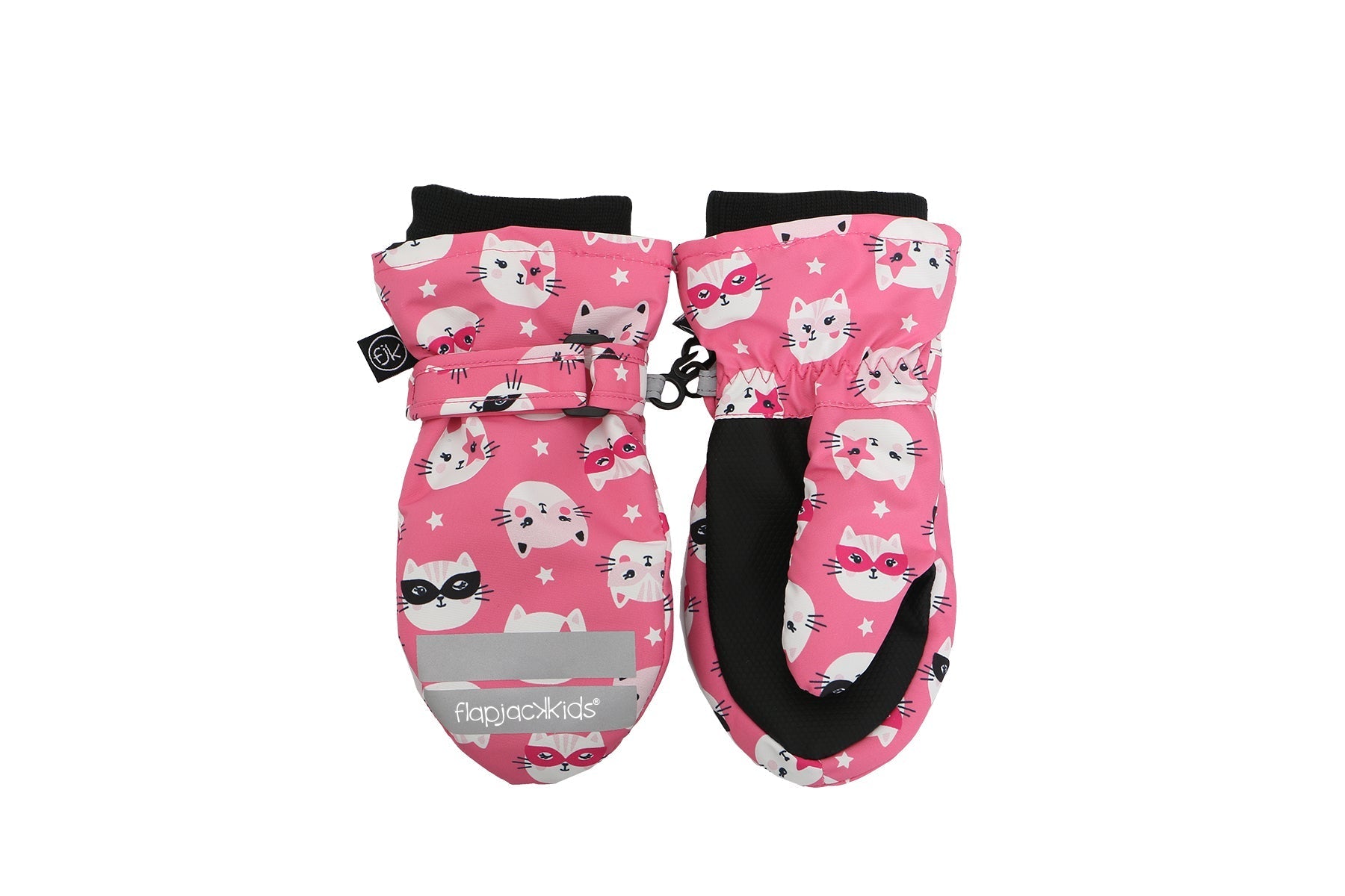 Baby/kids Water Repellent Ski Mittens - Cat (pink)