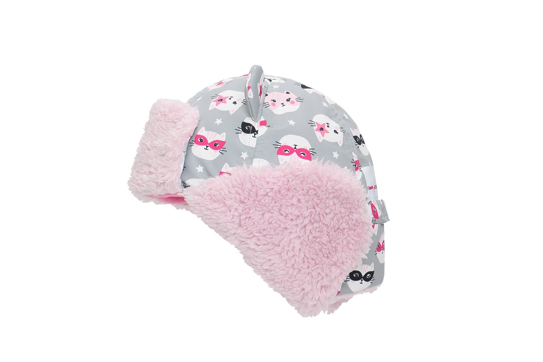 Baby/kids Water Repellent Trapper Hat - Cat (grey)