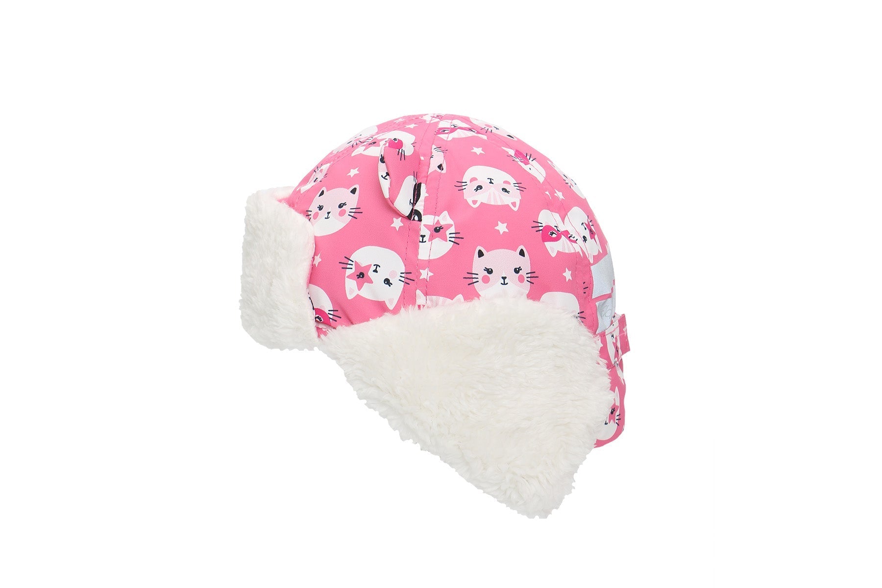 Baby/kids Water Repellent Trapper Hat - Cat (pink)