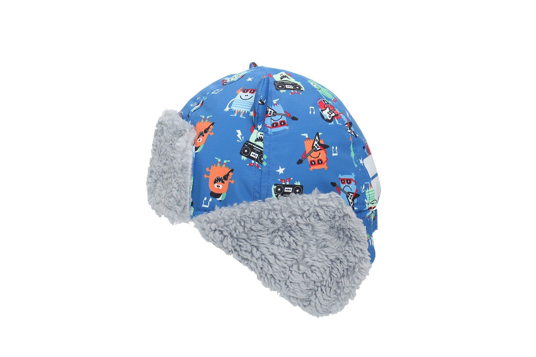 Baby/kids Water Repellent Trapper Hat - Monsters (blue)